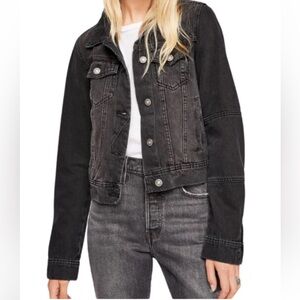 Free People Black Denim Jacket